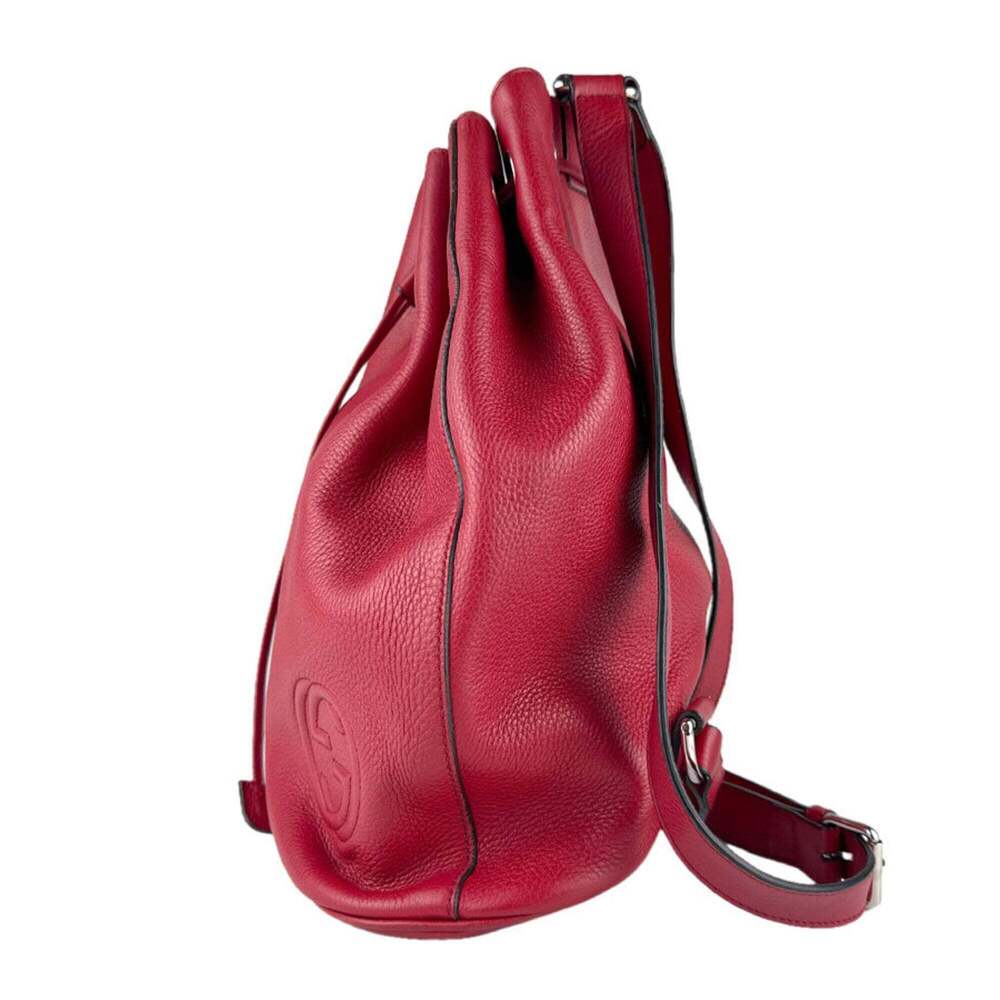 GUCCI Authentic Red Leather Backpack - Picture 2 of 13